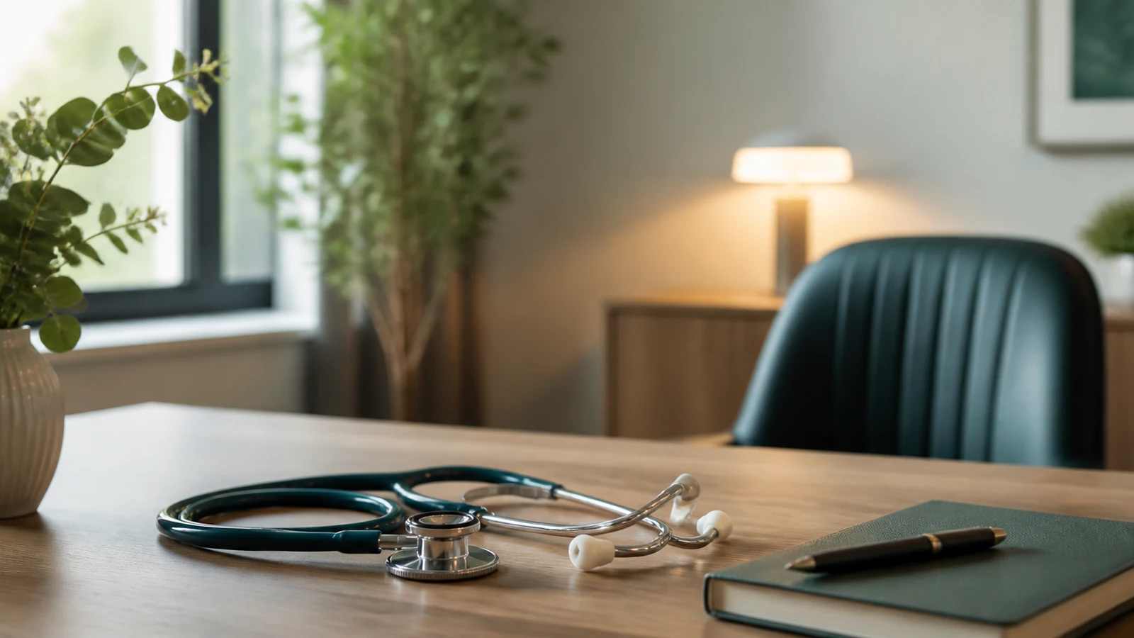 Ruhige allgemeinmedizinische Orientierung in einer hellen Gesundheitsredaktion